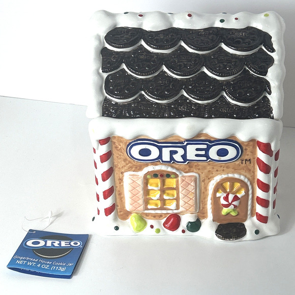 Vintage Oreo Gingerbread House 2001 Christmas Holiday Cookie Jar READ - Picture 3 of 7